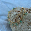 Pulsera de Doble Capa con Piedras Verdes