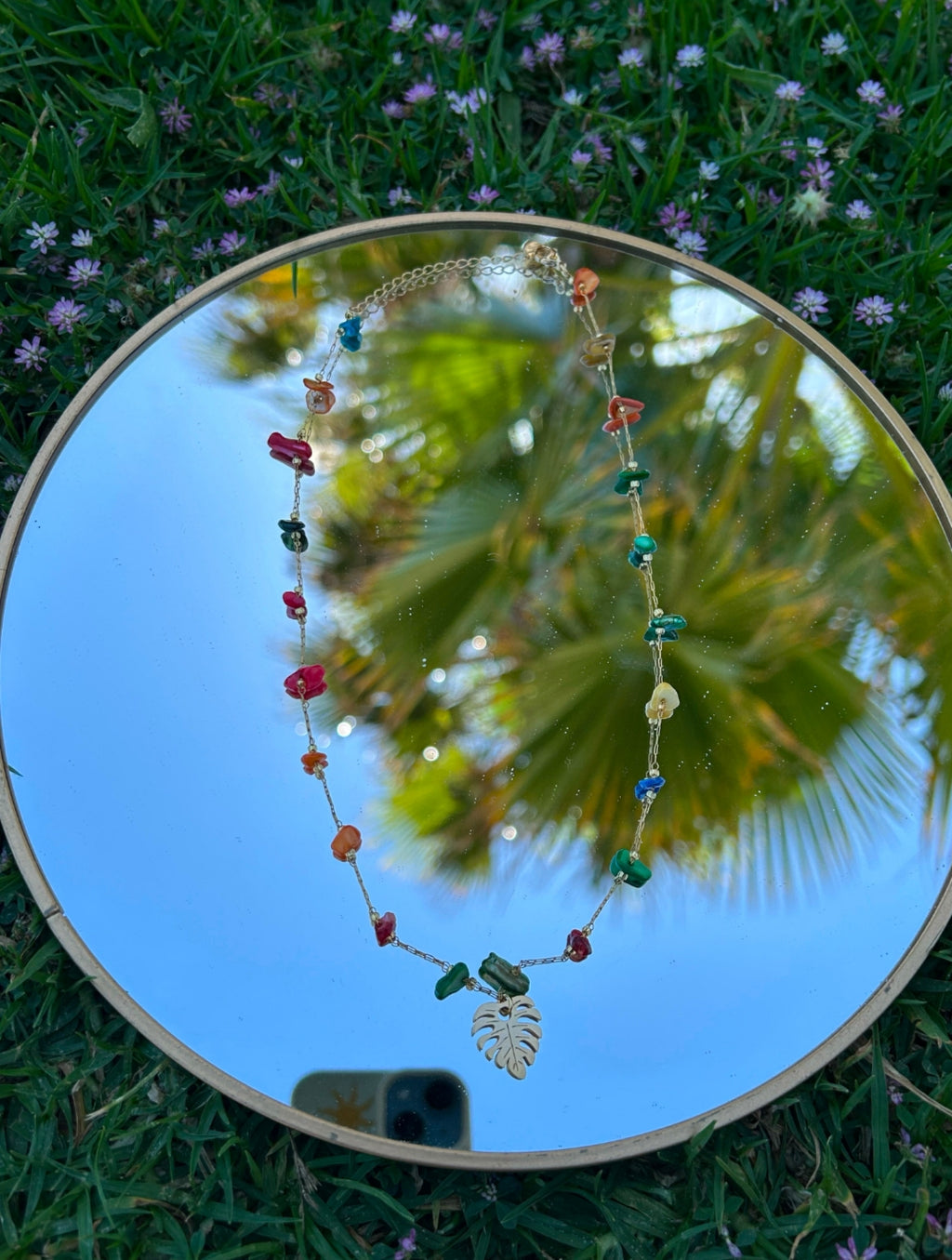 Colgante Hojas con Piedras