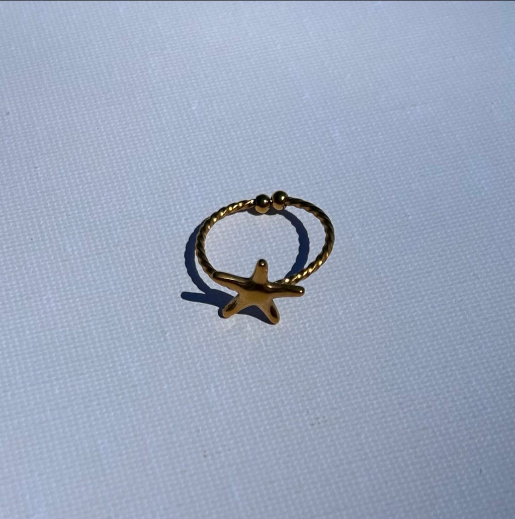 Anillo Pequeño Abierto En Forma de Estrella de Mar