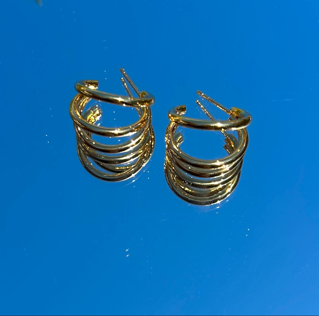 Pendientes Aro Triple Capa