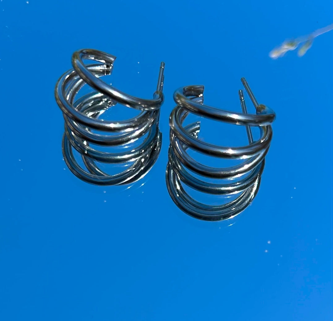 Pendientes Aro Triple Capa