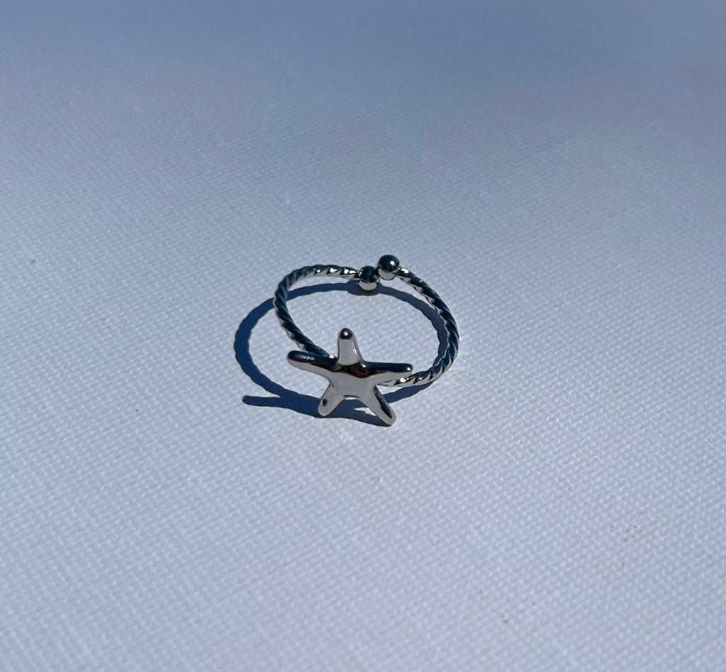 Anillo Pequeño Abierto En Forma de Estrella de Mar