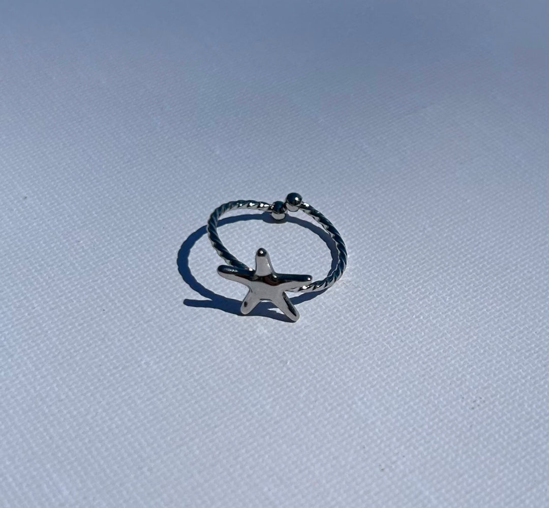Anillo Pequeño Abierto En Forma de Estrella de Mar